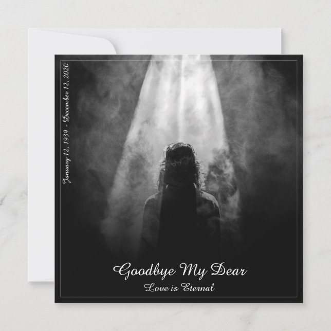 Into the Light - Goodbye My Dear Memorial Card (Front)