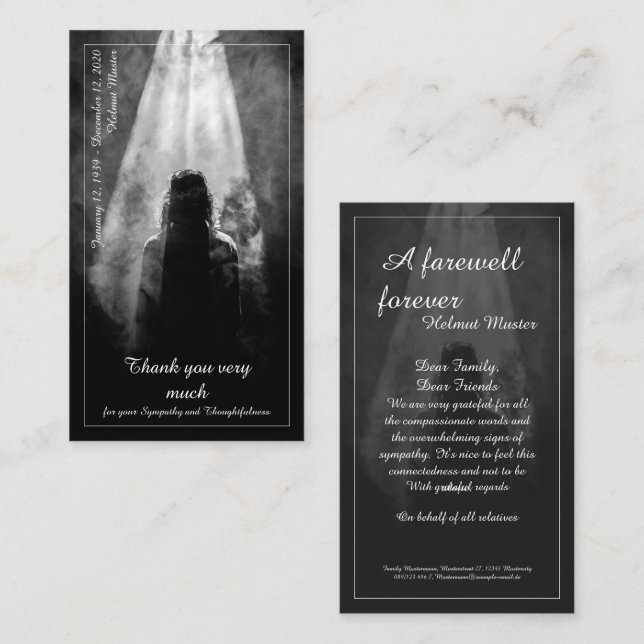 Into the Light - Goodbye My Dear Thank You Card (Front/Back)