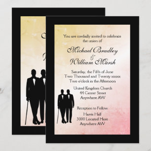 Into the Peach Gay Wedding Invitation