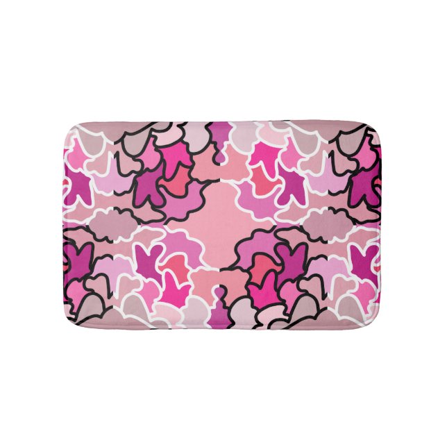 Into The Pink Mid Century Geometric Pattern Art Bath Mat (Front)