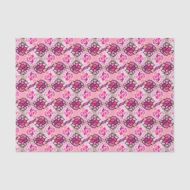 Into The Pink Mid Century Geometric Pattern Art Tissue Paper (Front)