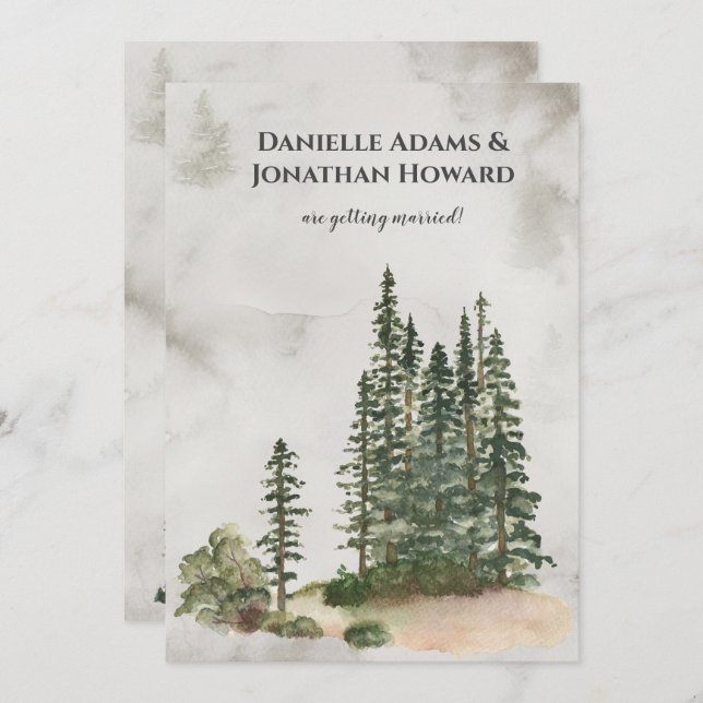 Into the Wild Fir Trees Rustic Wedding | Invitation (Front/Back)