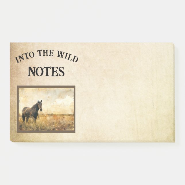 Into the Wild Horse Sticky Post It Notes (Front)