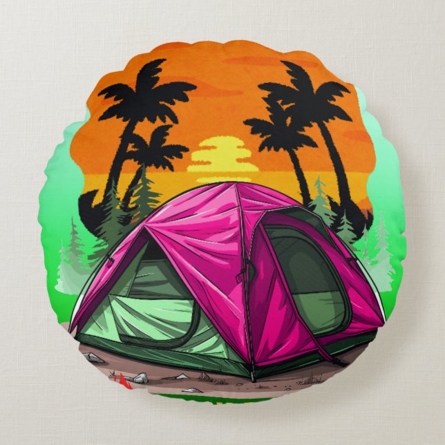 Into the Wild , Retreat and Recharge  Round Cushion (Front)