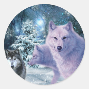 Into The Wild Wolf Art Classic Round Sticker