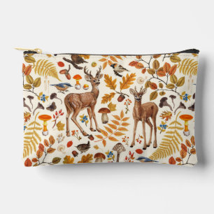 Into the woods/Autumn deer on off white Accessory Pouch
