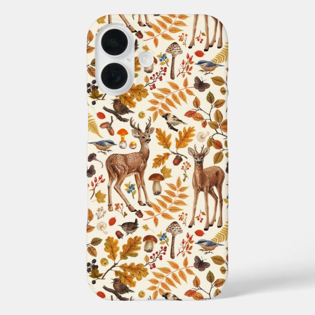 Into the woods/Autumn deer on off white Case-Mate iPhone Case (Back)