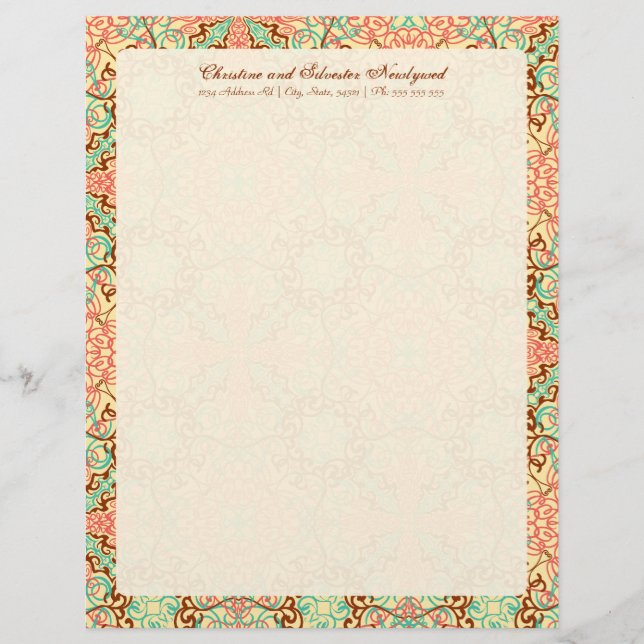 Intricate Arabesque, letterhead (Front)