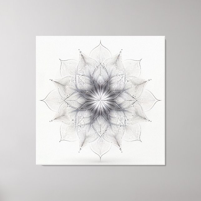 Intricate Black Mandala Canvas Print (Front)