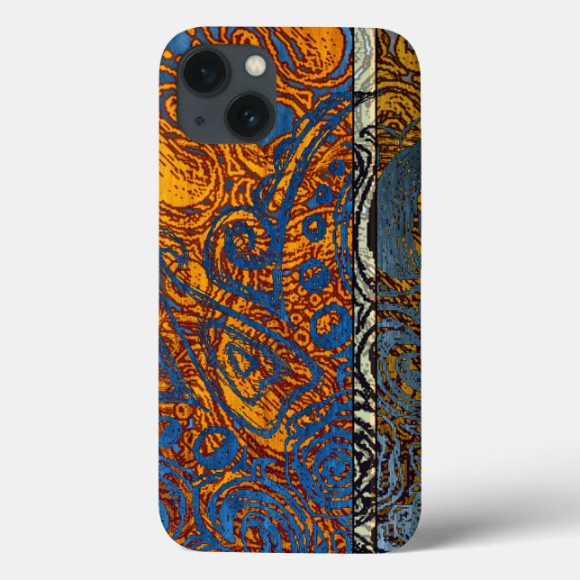 Intricate Blue and Orange Tribal Mehndi Case-Mate iPhone Case (Back)