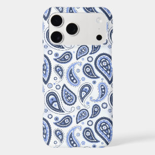 Intricate Blue Floral Paisley Print Design