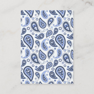 Intricate Blue Floral Paisley Print Design Advice Card