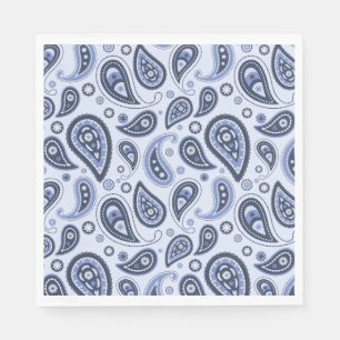 Intricate Blue Floral Paisley Print Design Napkin