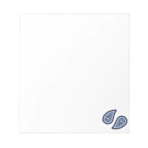 Intricate Blue Floral Paisley Print Design Notepad