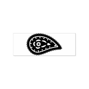 Intricate Blue Floral Paisley Print Design Self-inking Stamp