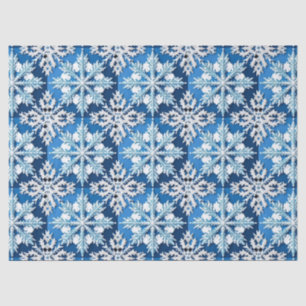 Intricate Blue Snowflake Design Tissue Paper