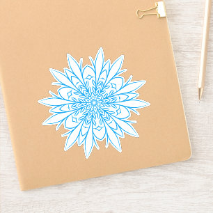 Intricate Blue Winter Mandala Snowflake