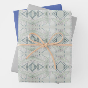 Intricate Blue Wrapping Paper Sheet