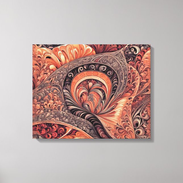 Intricate Boho Abstract Mandala Pattern Canvas Print (Front)