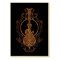 Intricate Brown Guitar Design on Black