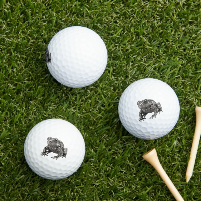 Intricate Celtic Silver Frog Mechanical Sculpture Golf Balls (Insitu Grass)