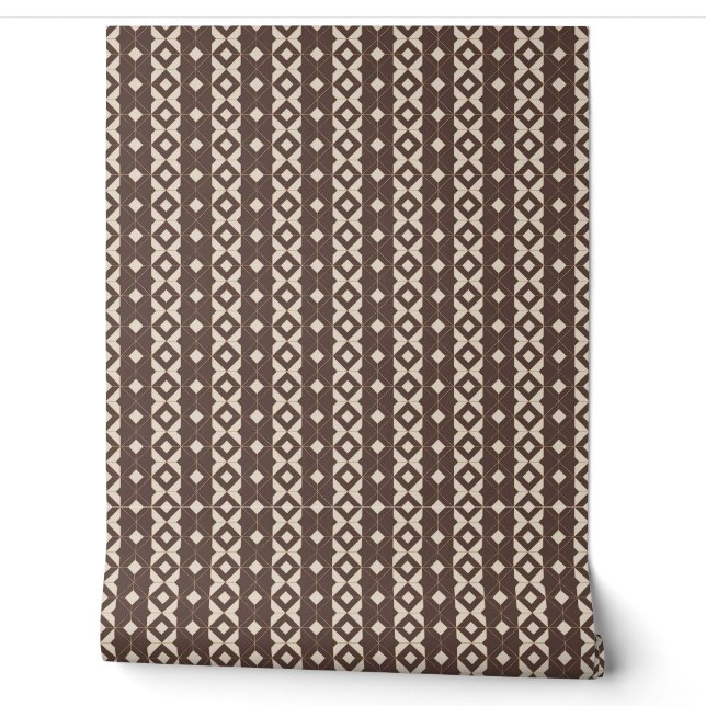 Intricate Champagne and Pearl Geometric Pattern  Wallpaper (Unrolling)