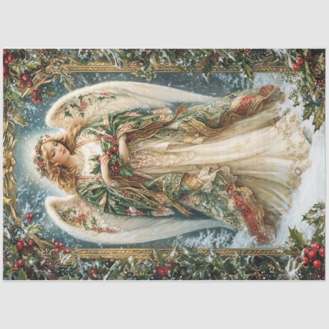Intricate Christmas Angel Tissue Paper (Front)