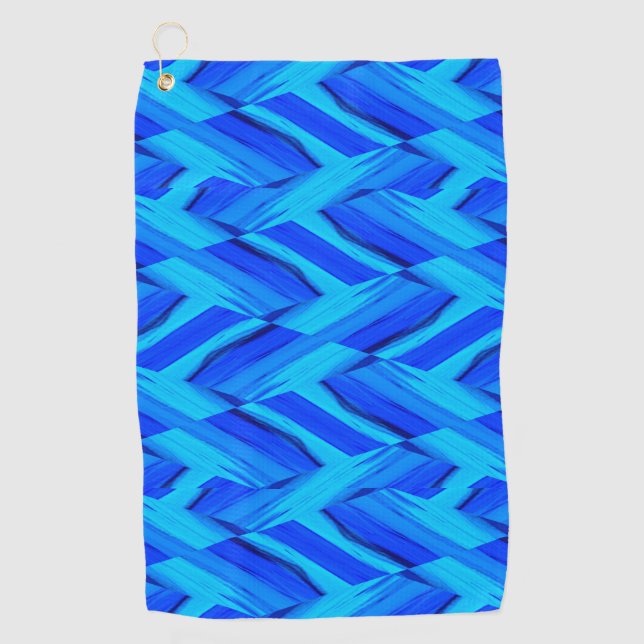 Intricate Cobalt Blue Marble Pattern Golf Towel (Front)