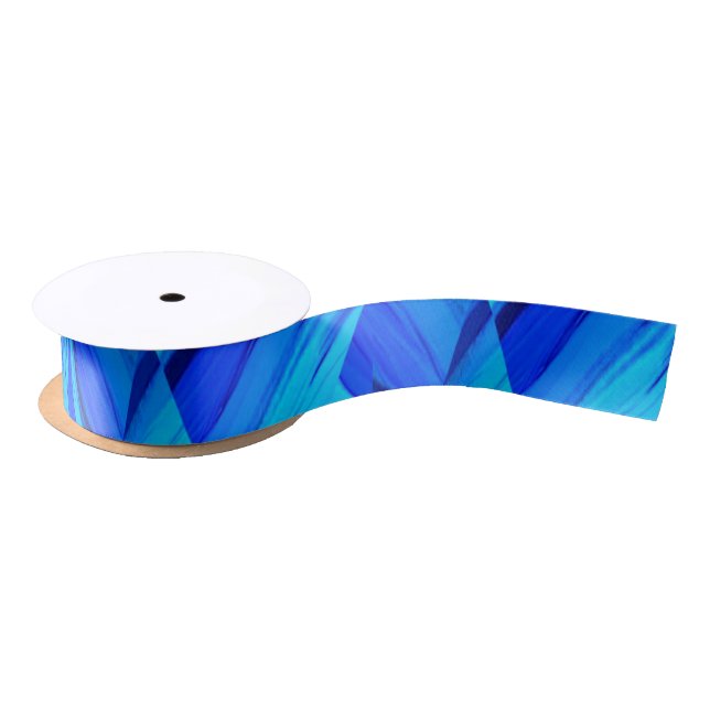 Intricate Cobalt Blue Marble Pattern Satin Ribbon (Spool)