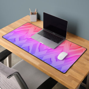 Intricate Coral and Pink Hues Marble Pattern Desk Mat