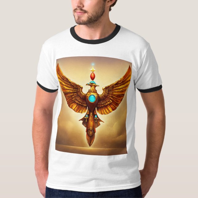 "Intricate Crystal Eagle Tattoo Design – Symbol of T-Shirt (Front)