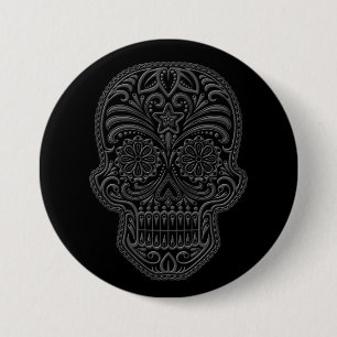 Intricate Dark Sugar Skull 7.5 Cm Round Badge