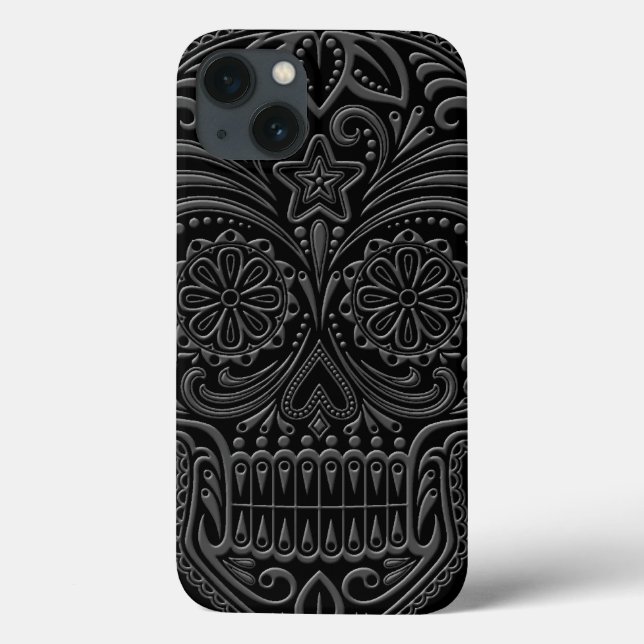 Intricate Dark Sugar Skull Case-Mate iPhone Case (Back)