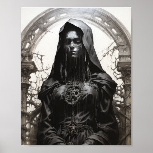 Intricate Detail Zombie Nun Model Body Poster - Da
