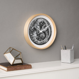 Intricate Dragon medallion Clock