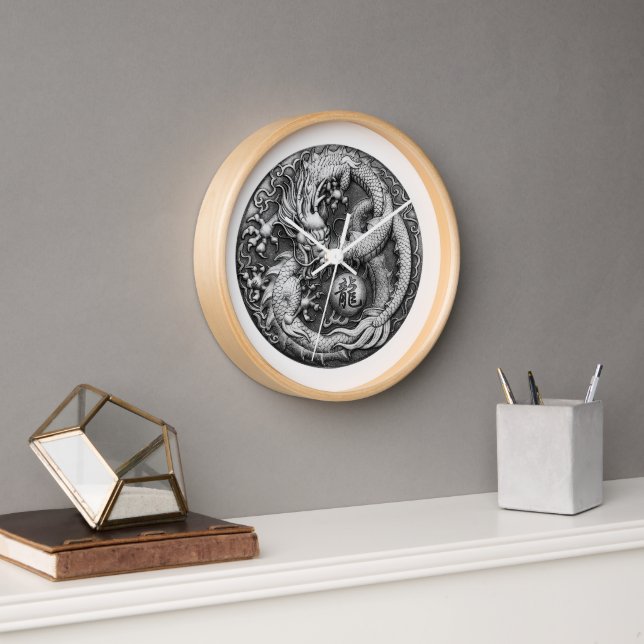 Intricate Dragon medallion Clock (Office)