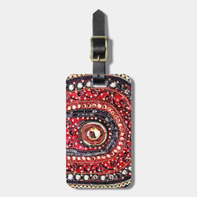 Intricate Embroidery Luggage Tag (Front Vertical)