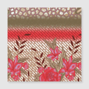 Intricate fabric design featuring floral patterns 