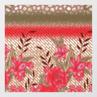 Intricate fabric design featuring floral patterns 