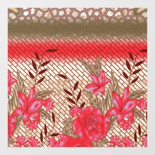 Intricate fabric design featuring floral patterns 