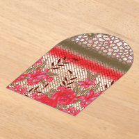Intricate fabric design featuring floral patterns 