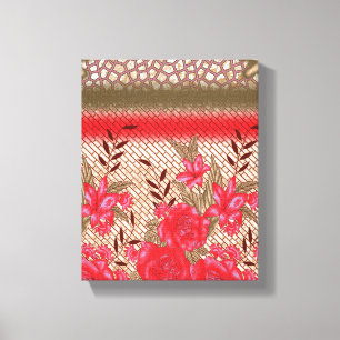 Intricate fabric design featuring floral patterns  canvas print