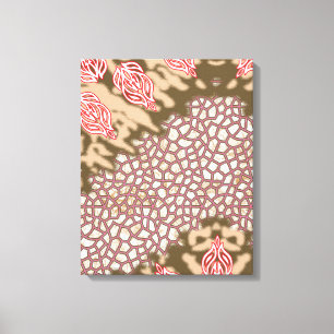 Intricate fabric design featuring floral patterns  canvas print