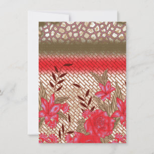 Intricate fabric design featuring floral patterns  card