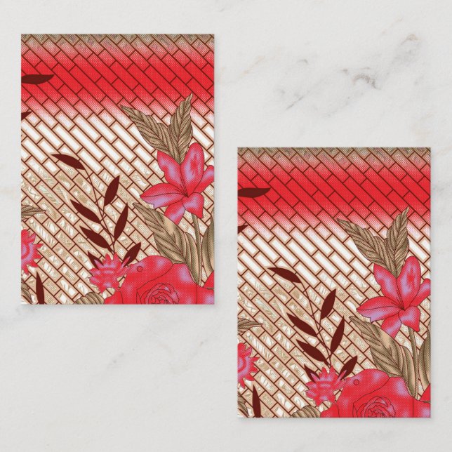Intricate fabric design featuring floral patterns  card (Front/Back)