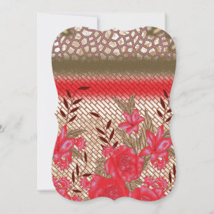 Intricate fabric design featuring floral patterns card