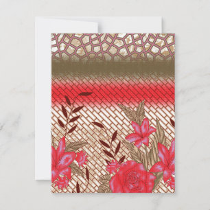Intricate fabric design featuring floral patterns card
