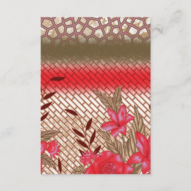 Intricate fabric design featuring floral patterns  enclosure card (Front)