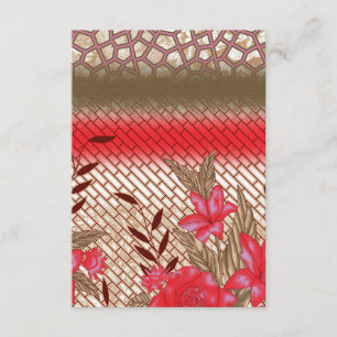 Intricate fabric design featuring floral patterns enclosure card