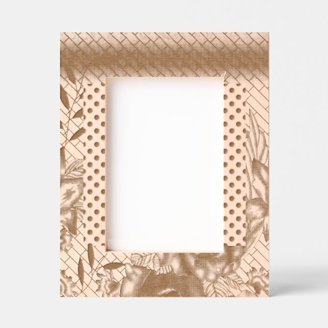 Intricate fabric design featuring floral patterns  etched frames (Front)
